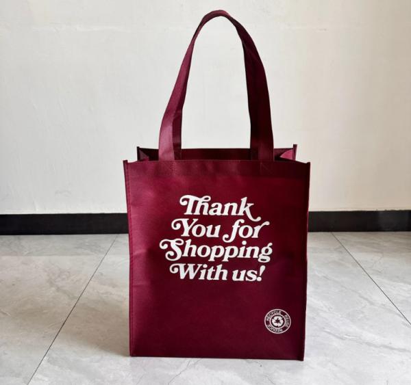 Reusable Grocery Bags Large Non Woven Shopping Bags Foldable Portable Tote Custom Eco-Friendly Tote Bag With Logo Printing Fashionable Handled Non-Woven Advertising Packing Gift Use