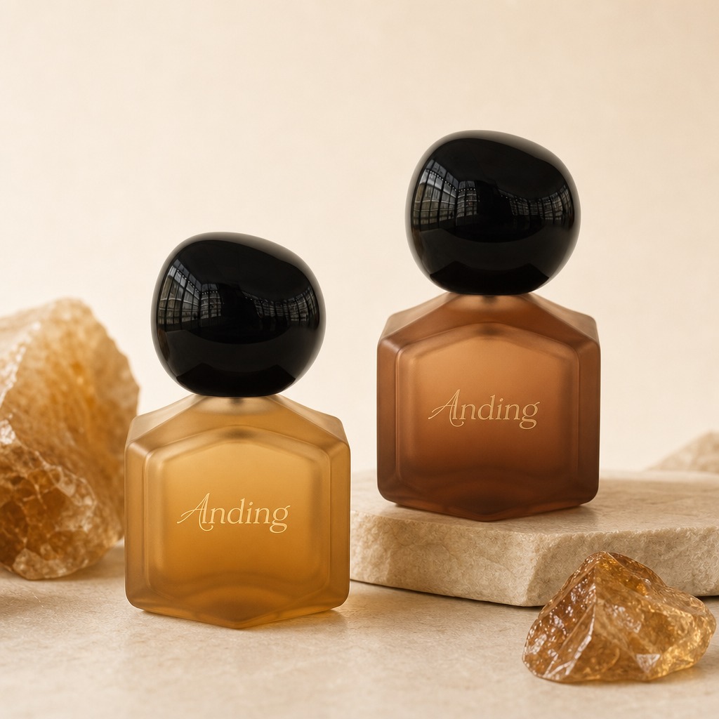50ml Glass Perfume Bottles Square Crimp Neck Wholesale Custom Black Plastic Cap