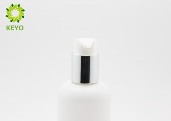 PET Plastic Shampoo Dispenser Bottles White Color 200ml With Silver Pump