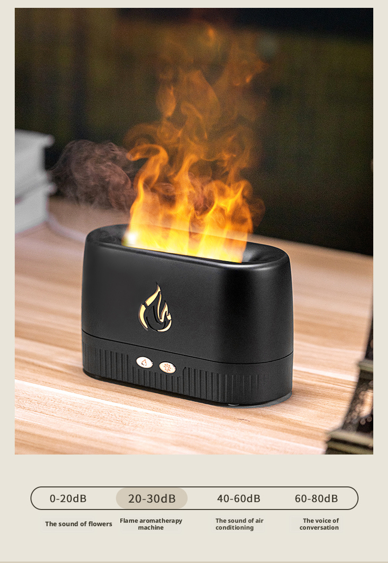 Essential Oil Flame Aromatherapy Diffuser USB Powered With LED Flame Light OEM Size