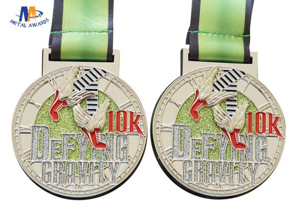 Matt Silver Plating Metal Award Medals With Smooth Or Sandblasted Back