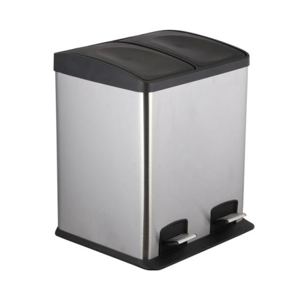 Commercial Dual Compartment Pedal Bin  Trash Bin With Foot Pedal For Kitchen