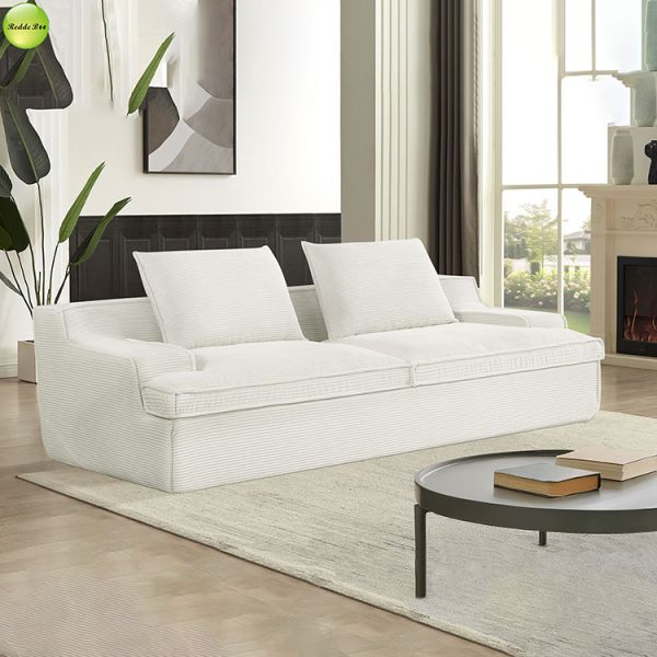 OEM Oversized Fabric Black Microfiber Couch Vacuum Packed 3 Seater