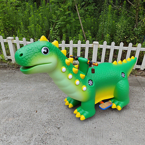Rechargeable Battery Coin Operated Cartoon Dinosaur Ride Toy For Amusement Park