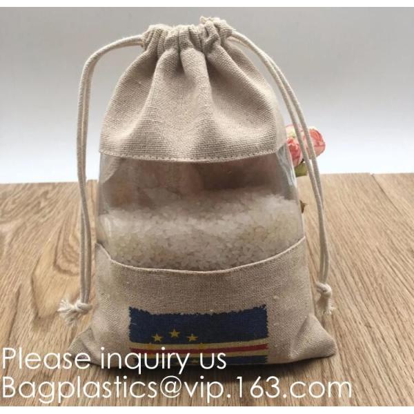 Candy Gift Pouch Bags with String Birthday Wedding Party Gift Jewlery Pouches Party Favor Jute Gift Bags Brown with Whit