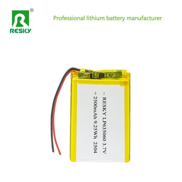 Power Lifepo4 Battery 635060 3.7v 2500mAh 9.25wh Rechargeable Square Lipo Li-polymer Batteries