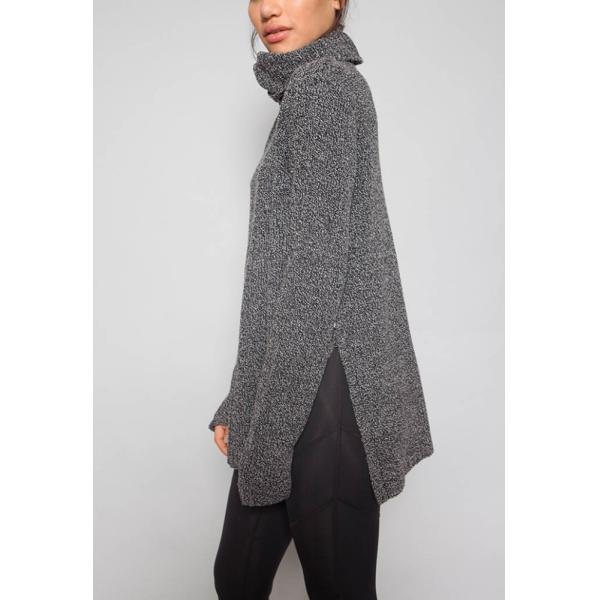 Marl Tunic Long Sleeve Pullover Sweater , Neck Knitted Dressy Pullover Sweaters