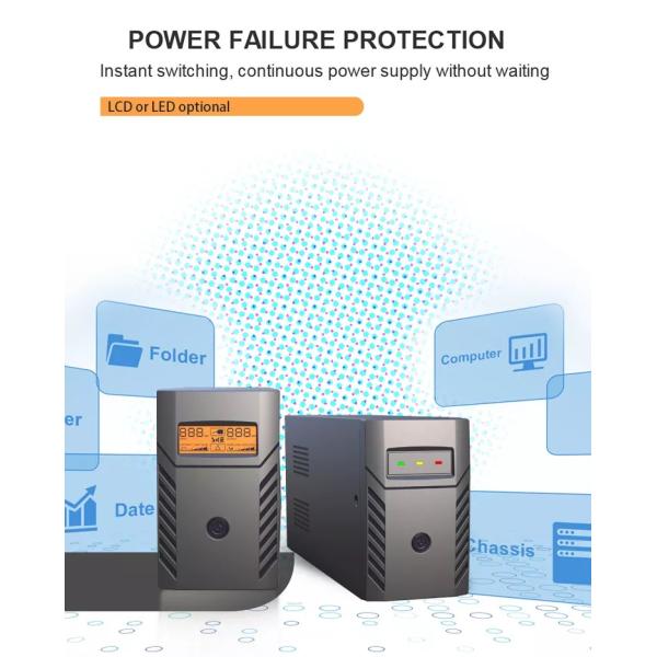 76.8Wh Lithium Iron Phosphate Battery UPS Offline 600VA