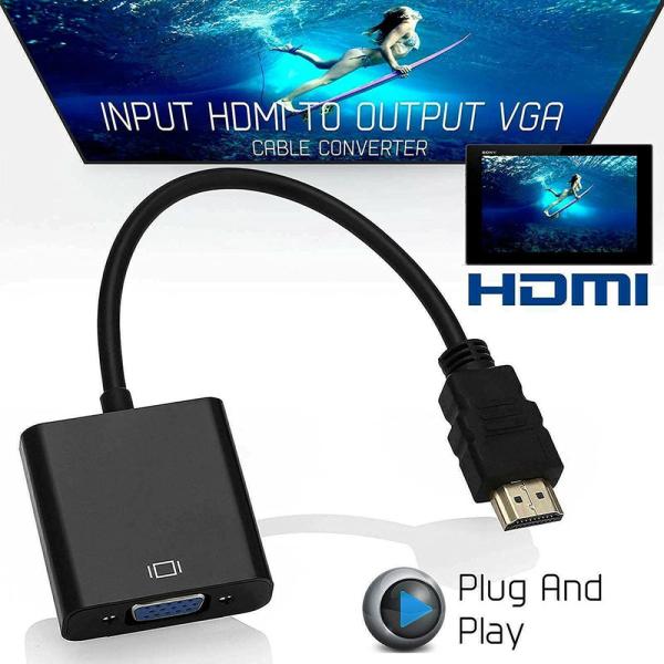 Conversor HDMI para VGA com Áudio 1080p Alimentado por USB