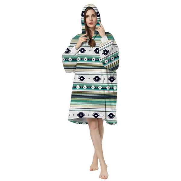 100% Polyester Customized Wearable Blanket Hoodie Oversized Fleece Hooded Blanket