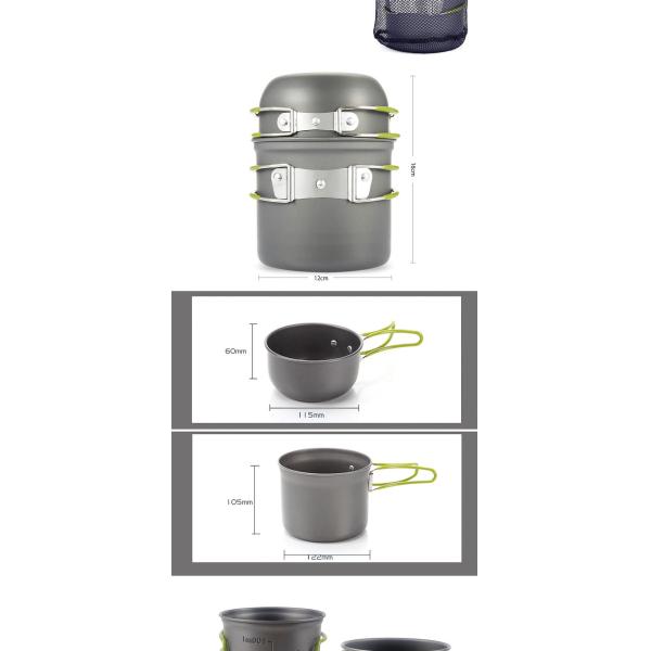 Бак титана на открытом воздухе располагаясь лагерем и Cookware набора 2PCS лотков располагаясь лагерем