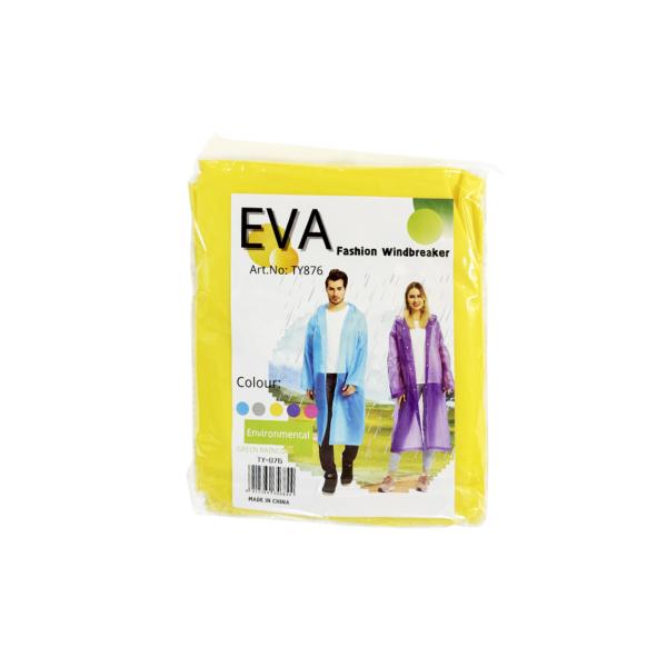 Blue/Purple/Yellow/Red Disposable EVA Raincoat With Hood For Adult/Children