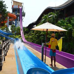 Fiberglass Beach Water Slide Colorful Water Playground Equipment