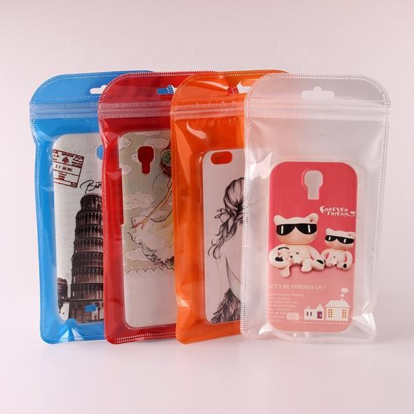 k Cell Phone Case Colorful Zipper Packaging Bag With Clear Window for Phone Case Packaging