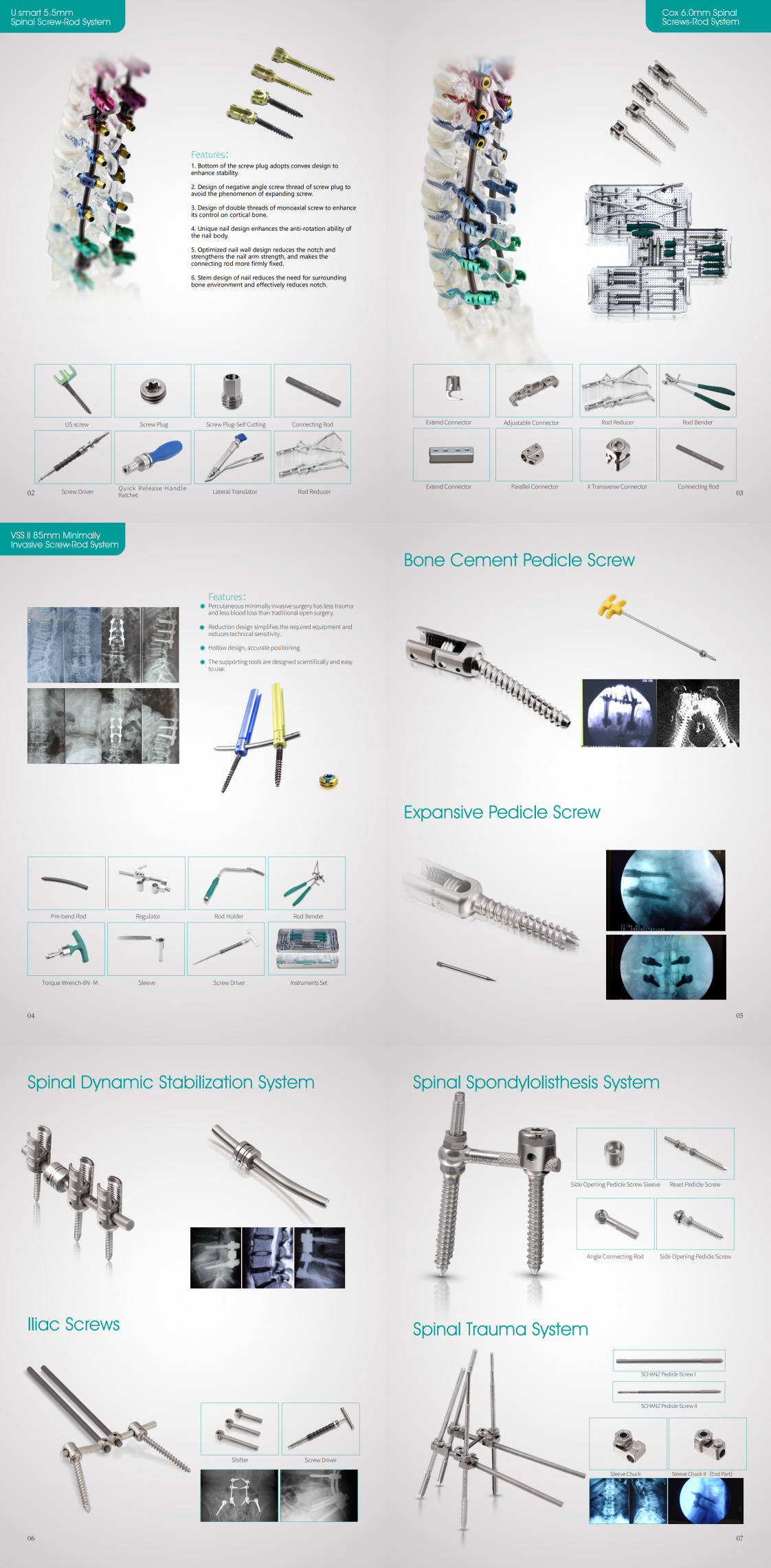 6.0mm Posterior Polyaxial Pedicle Screw Orthopedic Spinal Pedicle Screw Single Double Thread