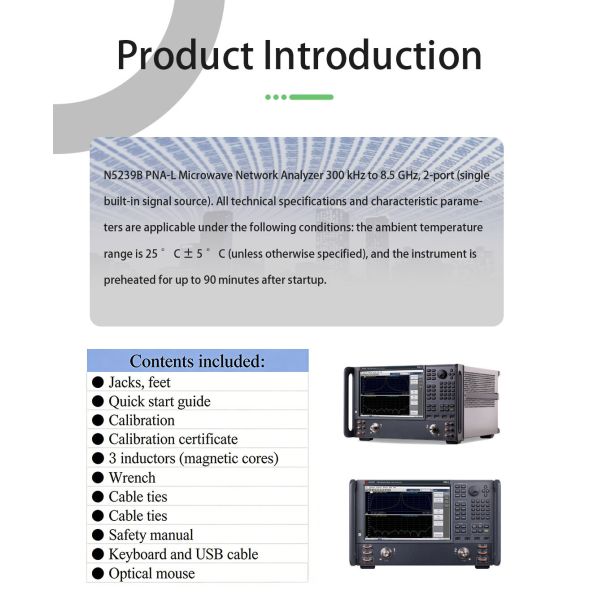 Keysight N5239B PNA-L Microwave Network Analyzer with 8.5 GHz Frequency Range and High Precision