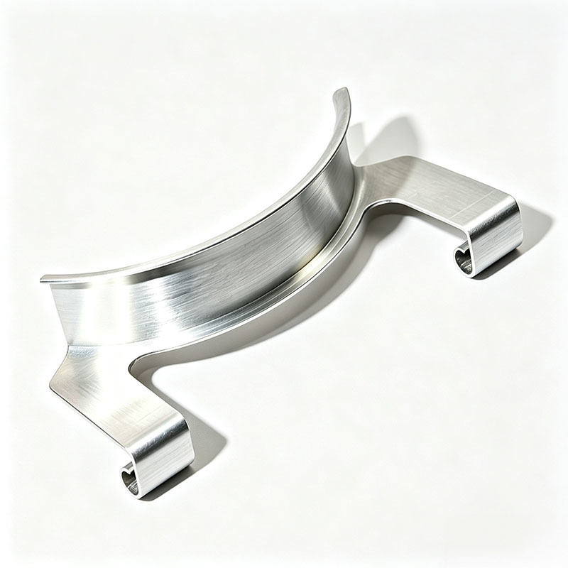 OEM CNC Precision Bent 6061-T6 Aluminum Alloy Curved Spring Clip with Fine Brushed Surface for Industrial Clamping