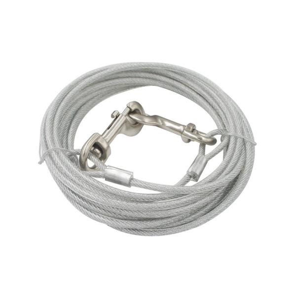 Heavy Duty Pet Training 7x7 PVC Coated Dog Tie Out Cable And Stake