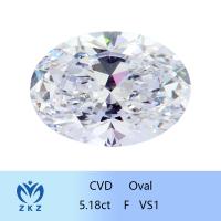 ZKZ Diamants de grande taille 5.18ct Certifié Laboratoire Ovale Loose Diamant VS1 Clarité