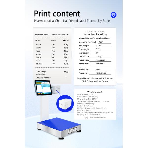 LCD Display Pharmaceutical Chemical Label Printing Device for 400mm*500mm Table Size