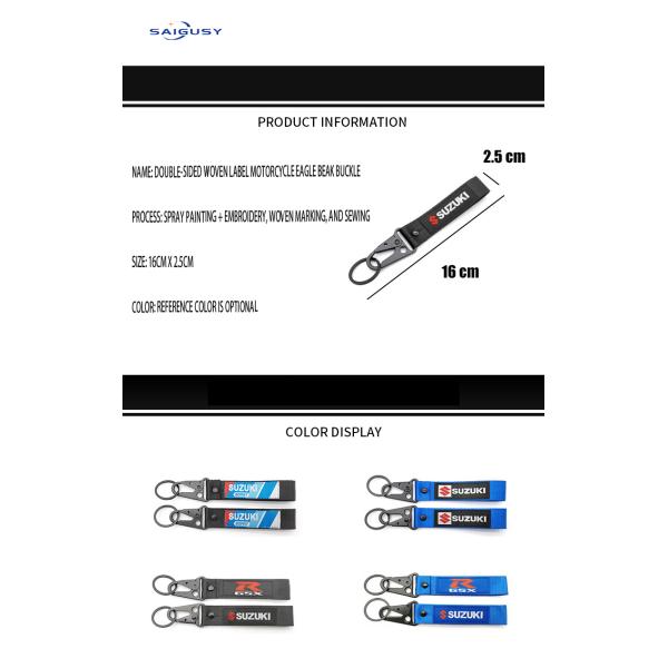 Street-Racer Custom Key Lanyards - Retro Japanese Text & Reinforced D-Ring Hooks​