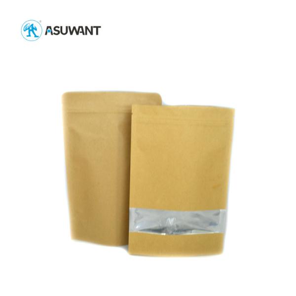 Brown Blank Kraft Paper Ziplock Bags Stand Up With Window For Nuts Candy