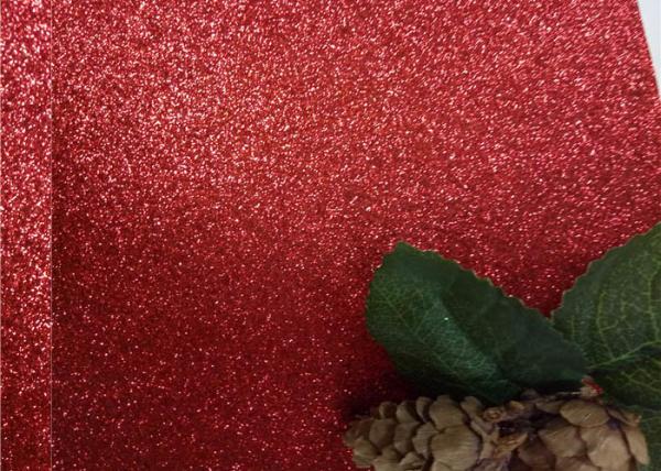 Magenta Red Glitter Fabric For Dresses , Cold Resistance Shiny Glitter Fabric
