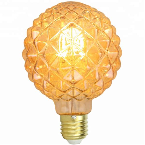 Pineapple G95 Edison Filament Bulbs Amber 8w Led Edison Bulb E27 Dimmable
