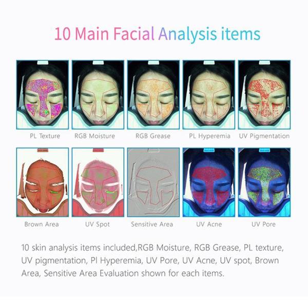 12 Megapixel 4D 8D Magic Mirror Skin Analyzer Equipment Dual Cameras