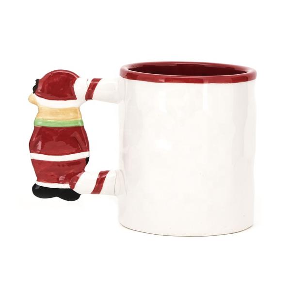 coffee bulk mugs Christmas 10OZ ceramic mug with 3D holder porcelain christmas dinnerware