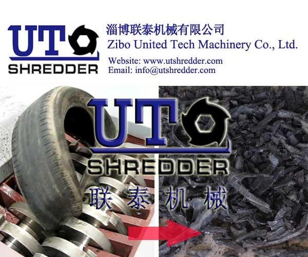 high quality rubber tire crusher / tire shredder / tire breaker / double shaft shredder/ low noise, high efficiency