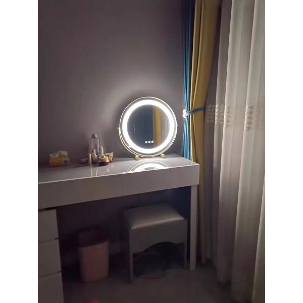 Makeup Mirror with 10X Magnification and Smart Touch Dimmable 3 Modes 360° Rotation White Vanity Mirror with Lights (WH-MR-72)
