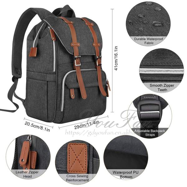 Waterproof Diaper Bag Backpack Nappy Bag with Changing Pad