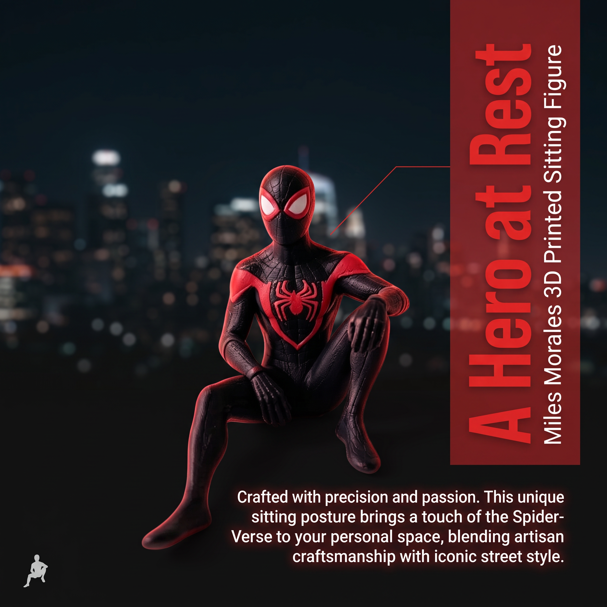 Miles Character 3d Print Action Figure Desktop Display Decor  Sitter Figurine