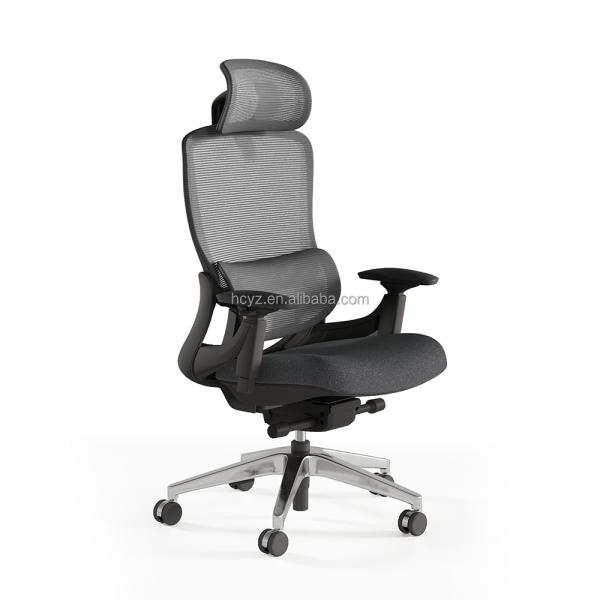 Adjustable High Back Full Mesh Executive Office Chair with Aluminum Foot and Fabric