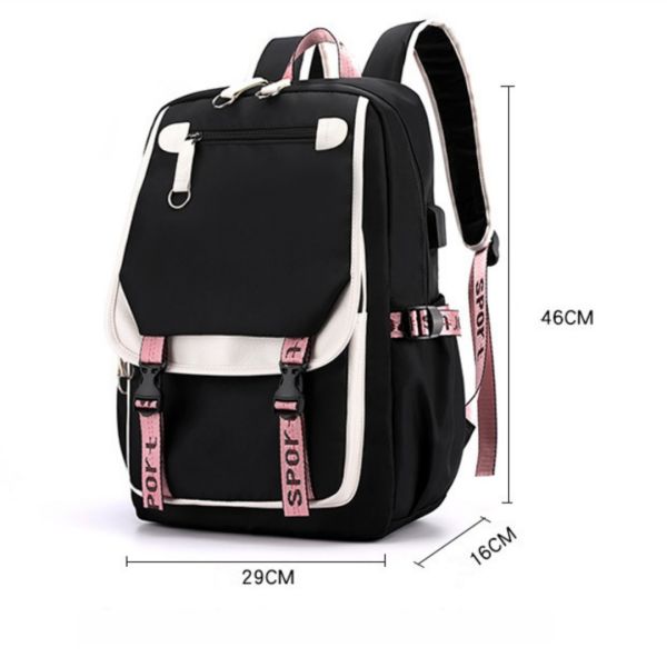 Colefa Korean Version Minimalist Multi-layer 13 Inch Computer Backpack Headphone Jack for Middle High School Students Backpack