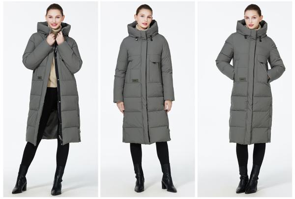 Zipper Closure Ladies Puffer Jacket 63cm - 66cm Sleeve Length