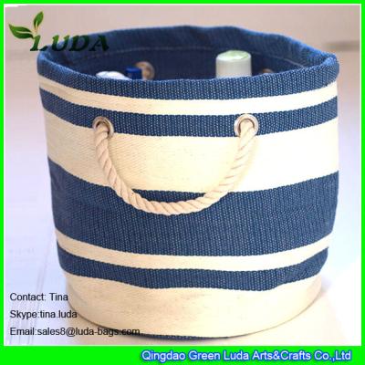 LUDA unique handbags round striped paper cloth straw fabric shopping bag