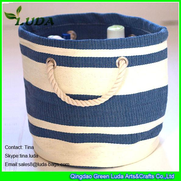 LUDA unique handbags round striped paper cloth straw fabric shopping bag
