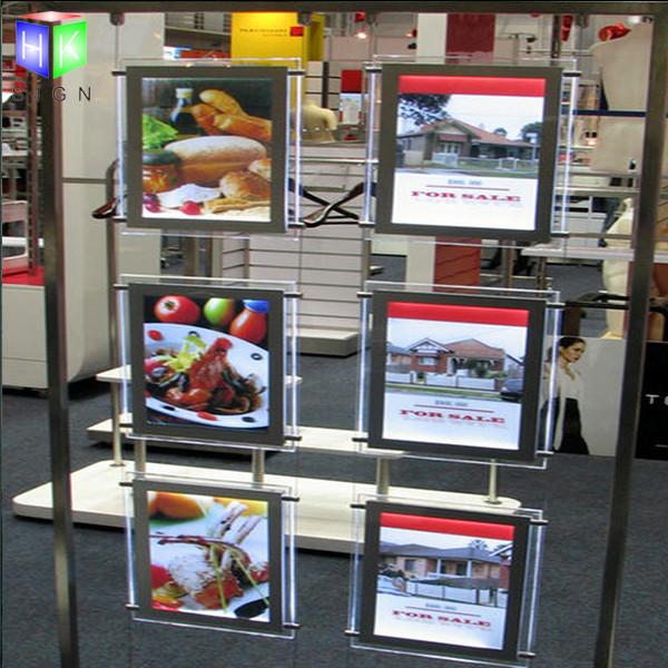 Ceiling Hanging Crystal Double Sided Led Light Box For Real Estate Window Sign