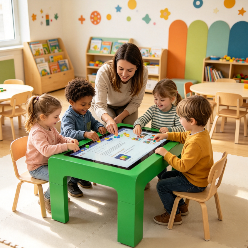 Windows OS 43 Inch Interactive Touch Table Smart Touch Screen Tables For Kids