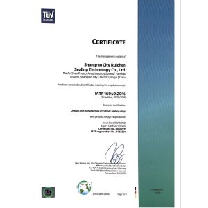 SHANGRAO RUICHEN SEALING CO.,LTD Сертификации