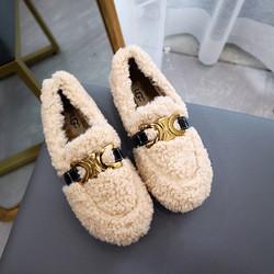 Black White Casual Flat Loafers , Women Loafer Shoes With Leather Lining