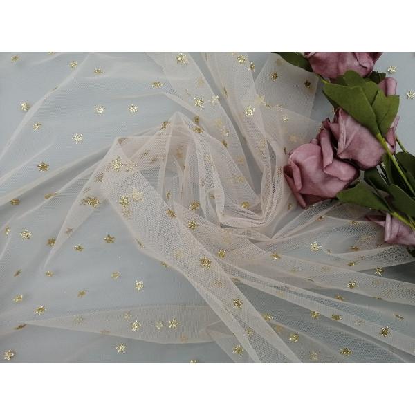 Металлическая звезда формирует женщин ткани сетки Тюль одевает покрытие печатания фольги