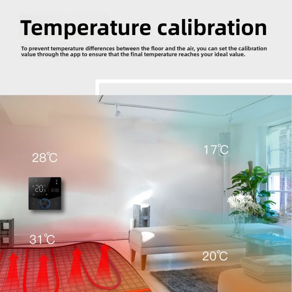SIXWGH Tuya Smart WiFi Thermostat Electric Heating APP Control Voice Assistant Compatible Energy Saving Mode Child Lock High