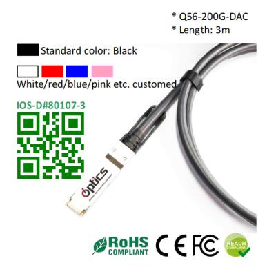 QSFP56-200G-DAC3M 200G QSFP56 a QSFP56 DAC cabo de ligação direta passivo 3M