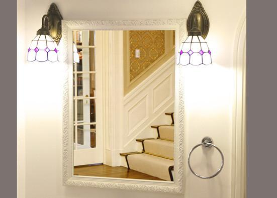 Wall Mounted Framed Bathroom Mirrors Oak Color With Exquisite Appearance