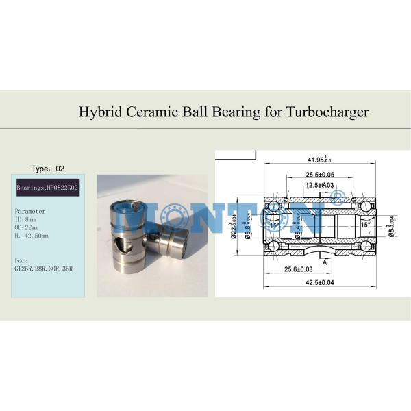 HP0822G02 Angular Contact Ball Bearing , Durable Turbocharger Bearing