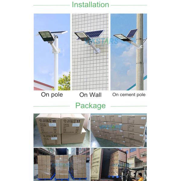 Outdoor LED Solar Powered Street Lamp 100W 200W Waterproof 150 Lm / W High Lumen