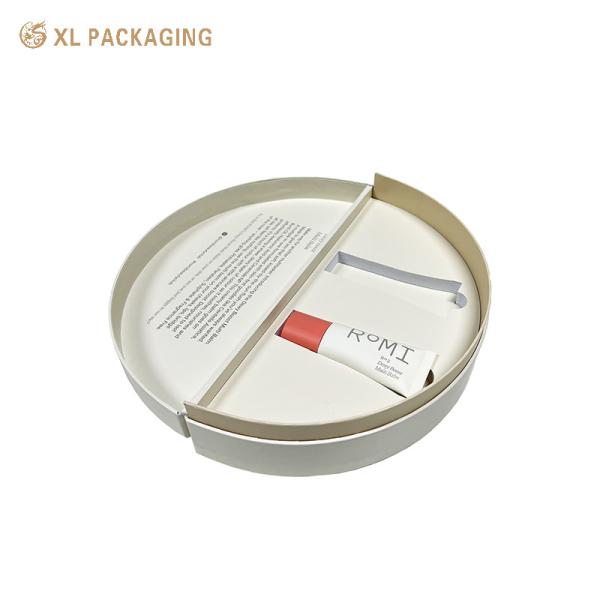 Eco-friendly Half Round Cosmetic Packaging Box with Embossed Logo and EVA Foam Tray